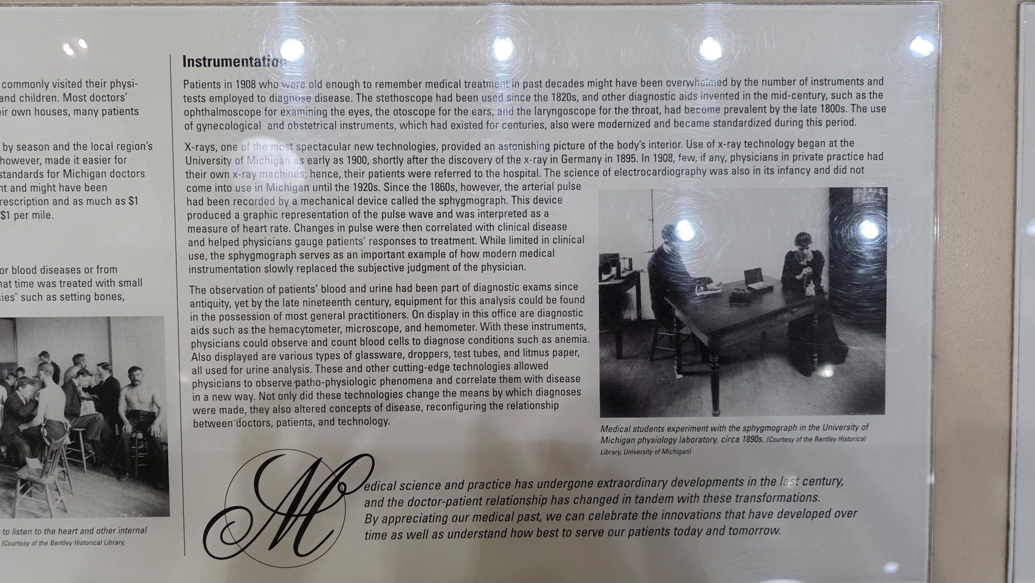Exhibit panel on medical training