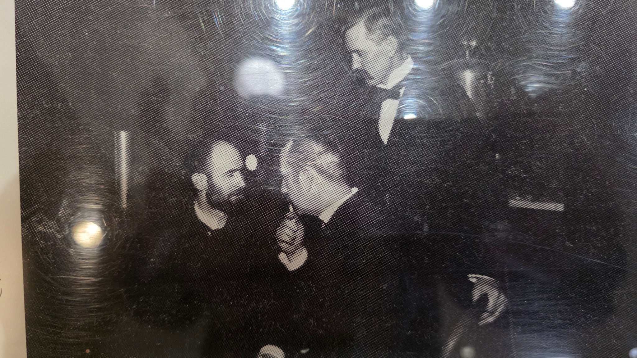 Historical photograph on display