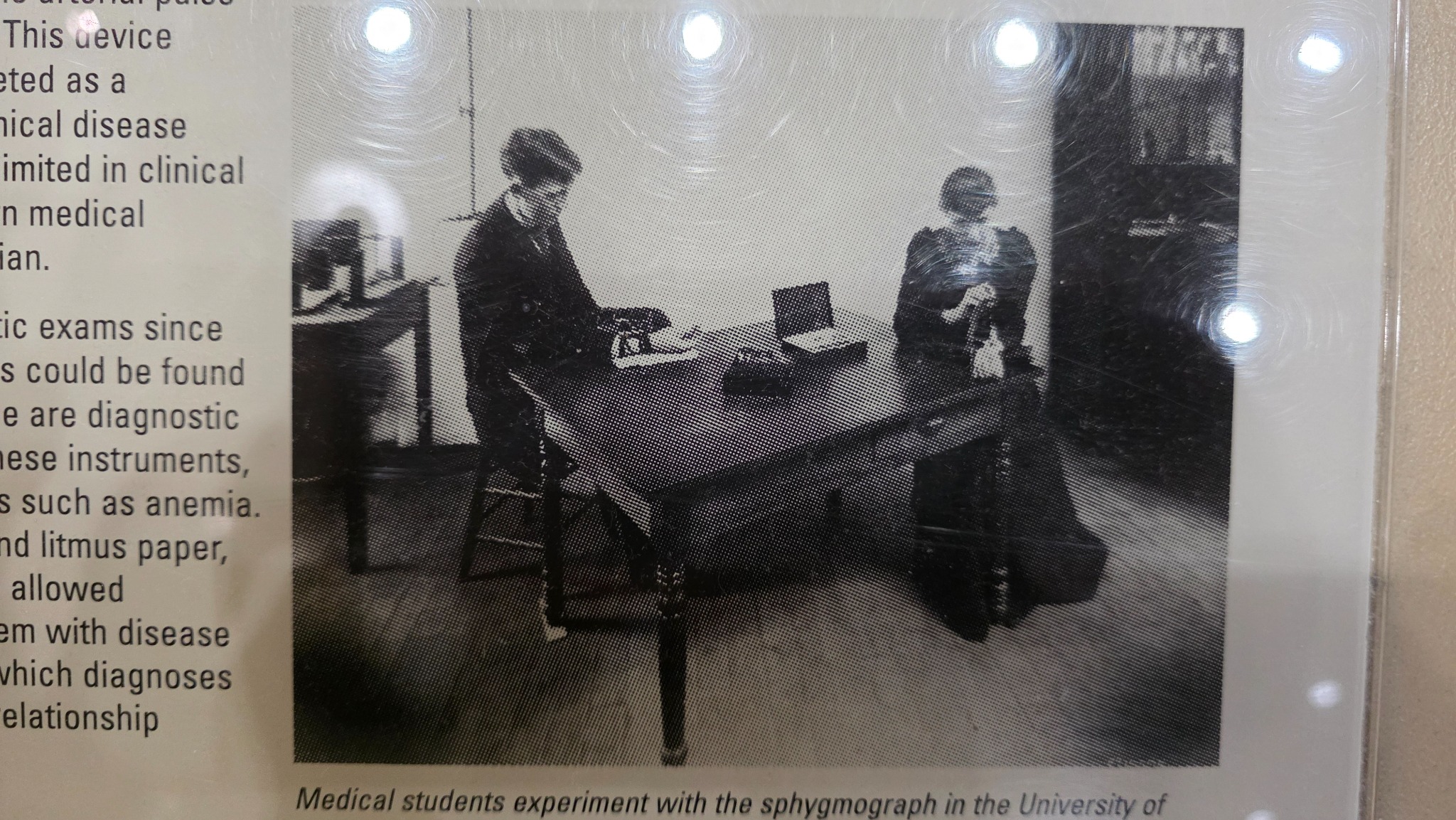A historical consultation photograph on display