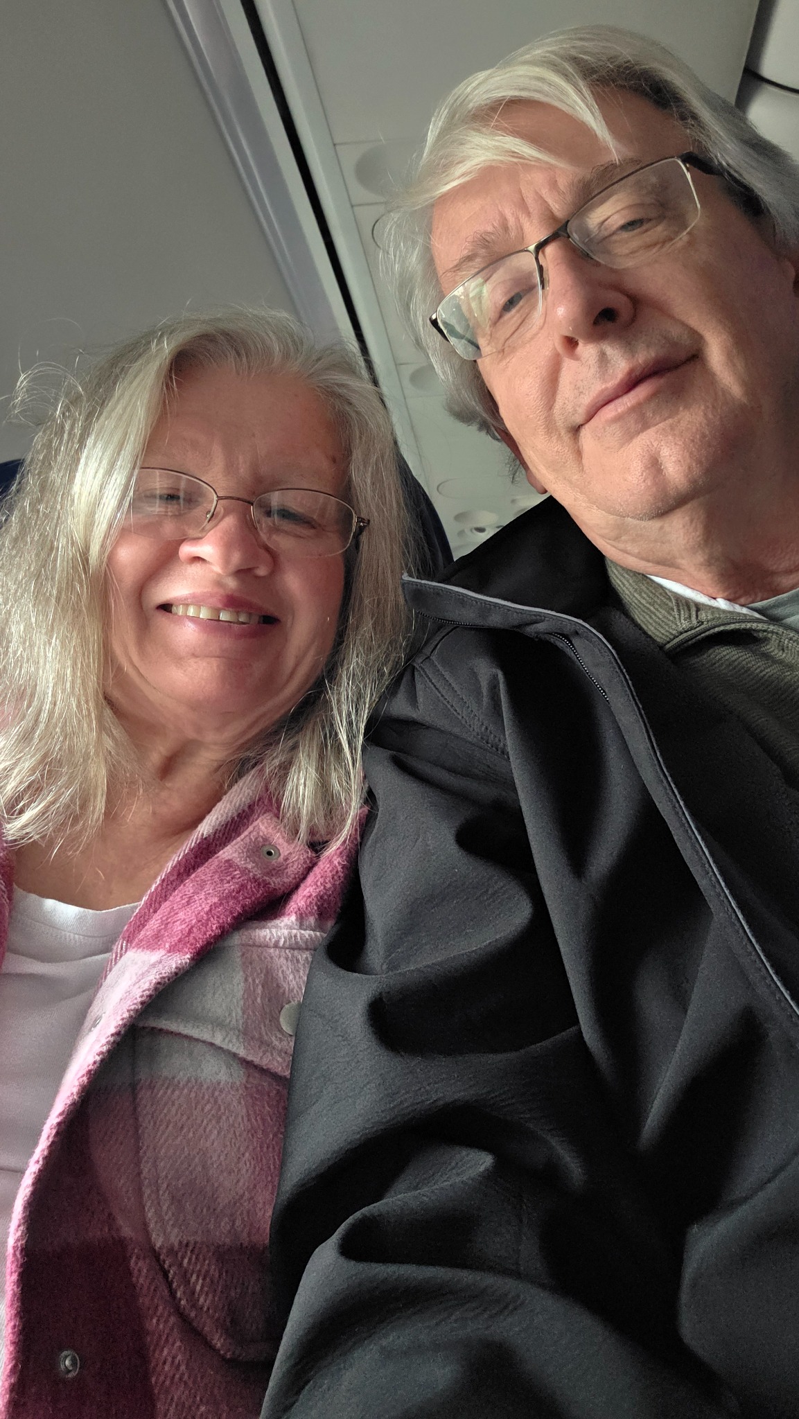 Becky and Al Timberlane aboard the plane.