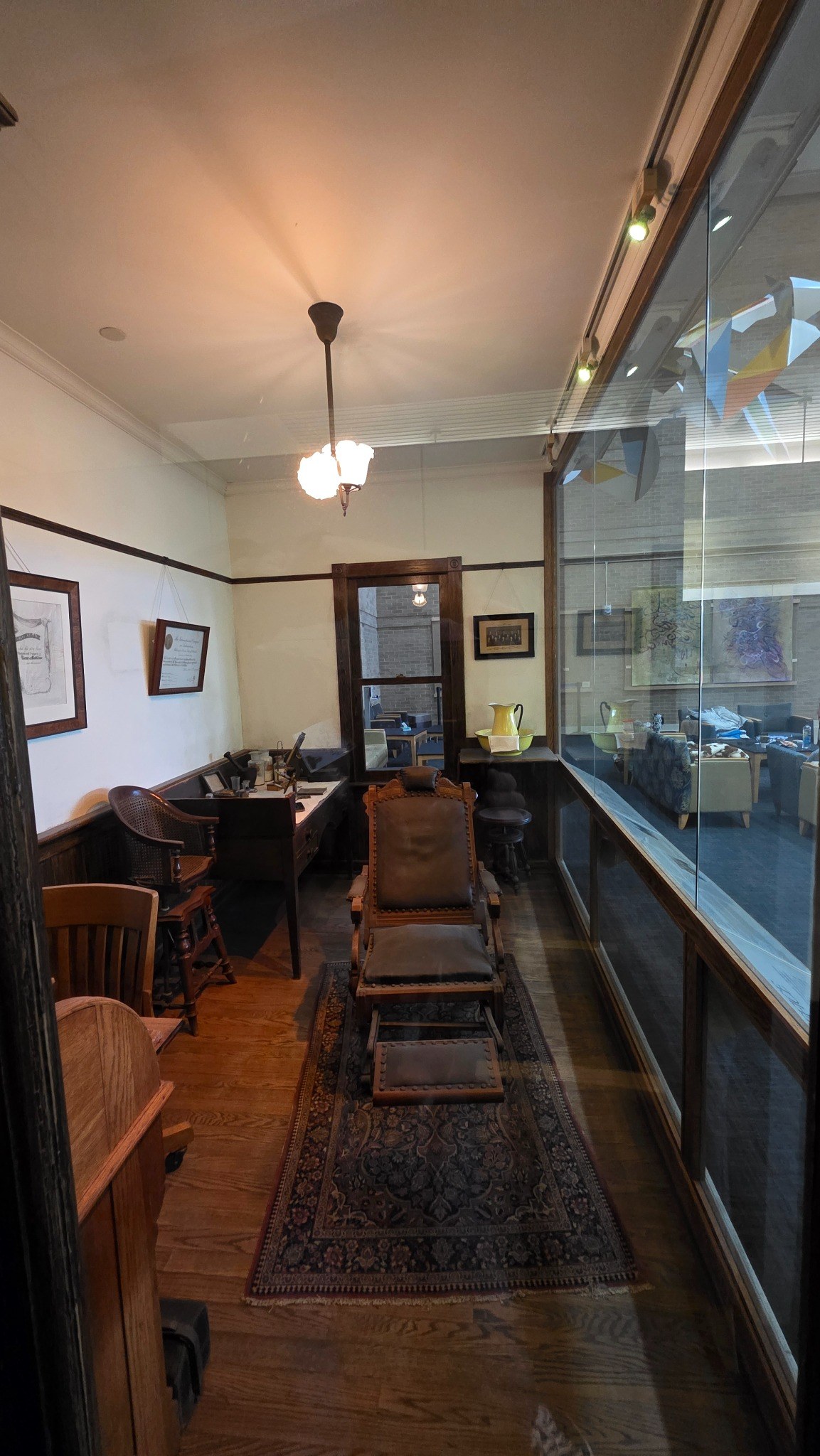Historical office furnishings on display