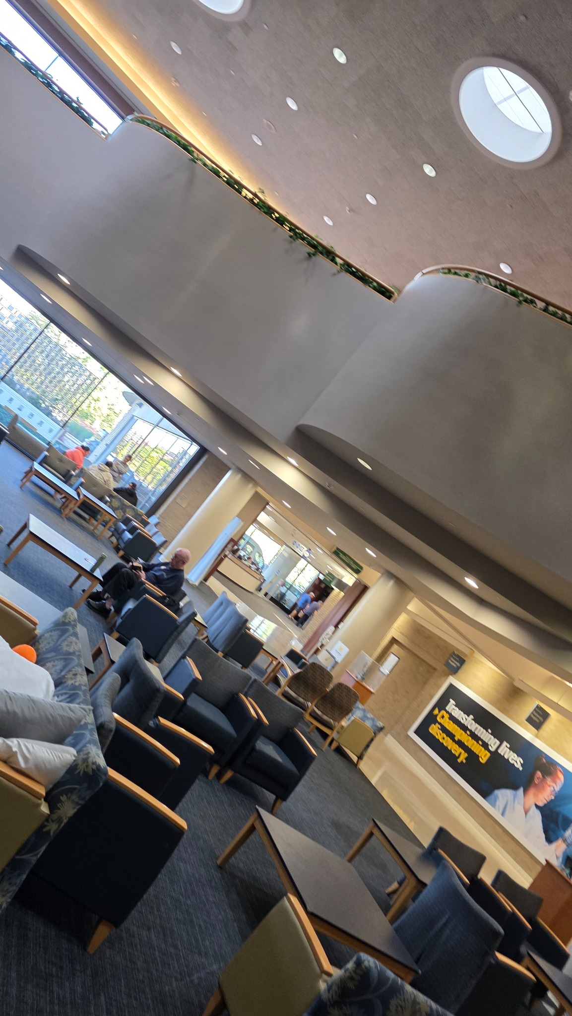 A view across the hospital lobby