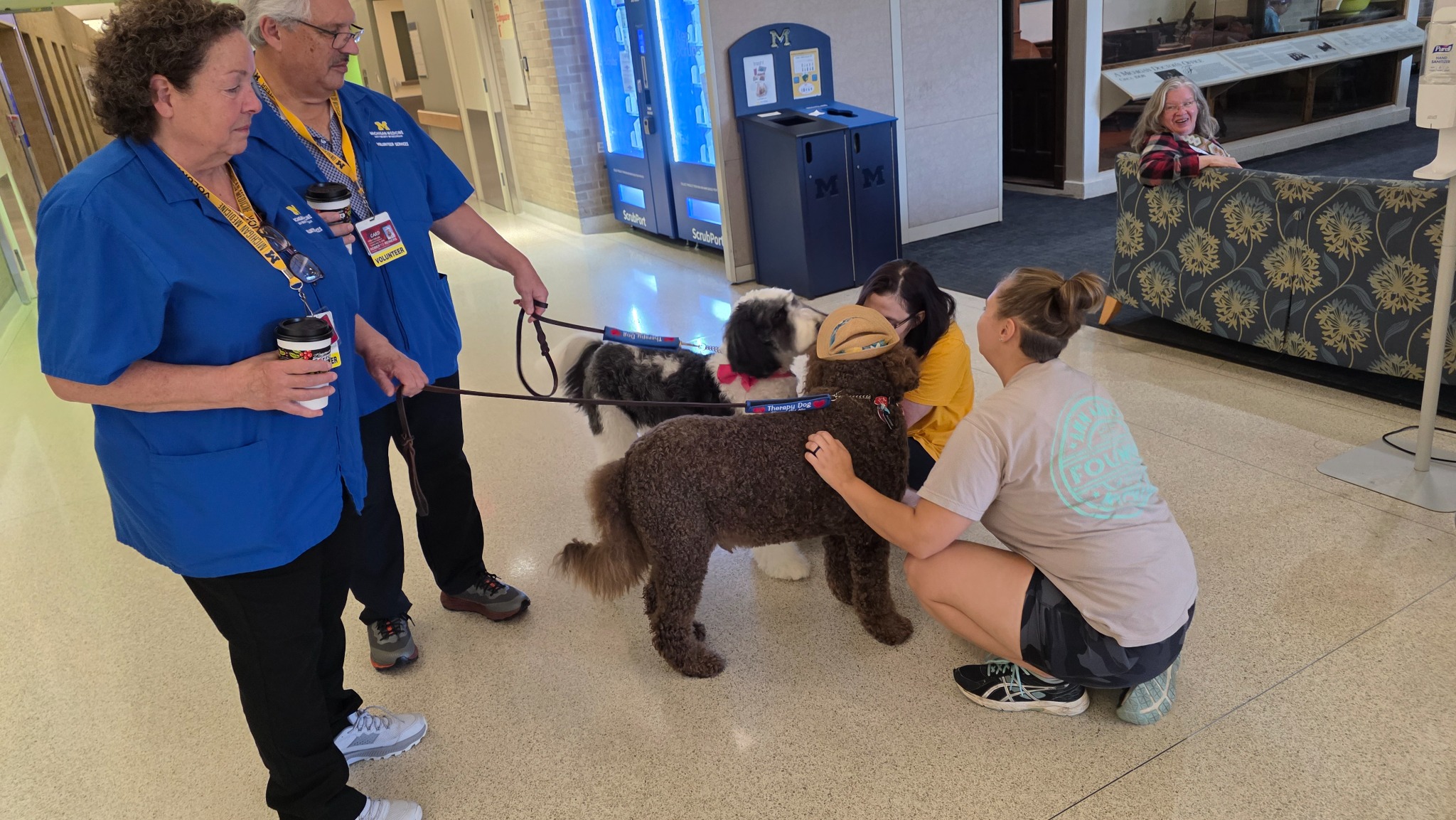 Therapy dog handlers at the end of their visiting day